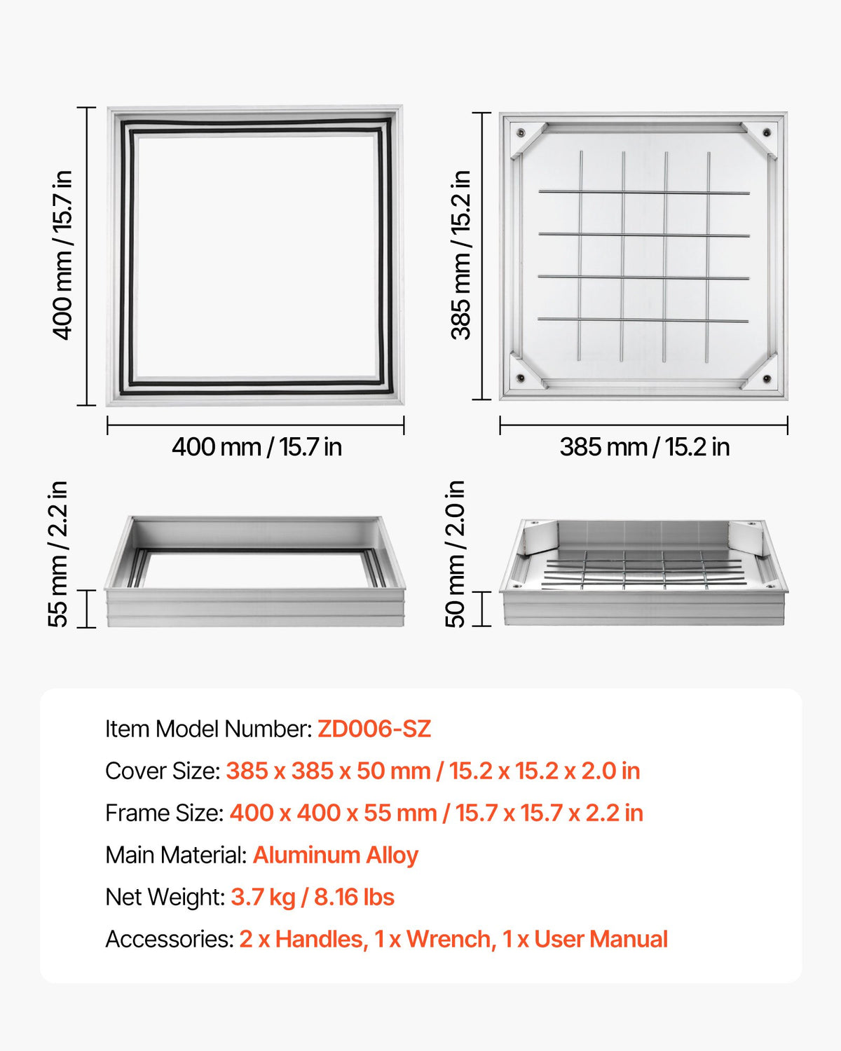 VEVOR Manhole Cover with Frame