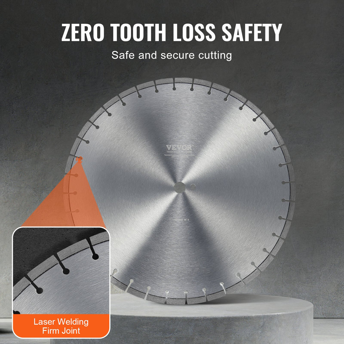 VEVOR 3 PCS Diamond Blades, 14inch/350mm Concrete Saw Blade Wet or Dry, 0.47inch/12mm Flat Teeth Diamond Segment Blade, Universal 1 inch/25.4 mm Center Hole Diameter, for Concrete Cement Board Tile