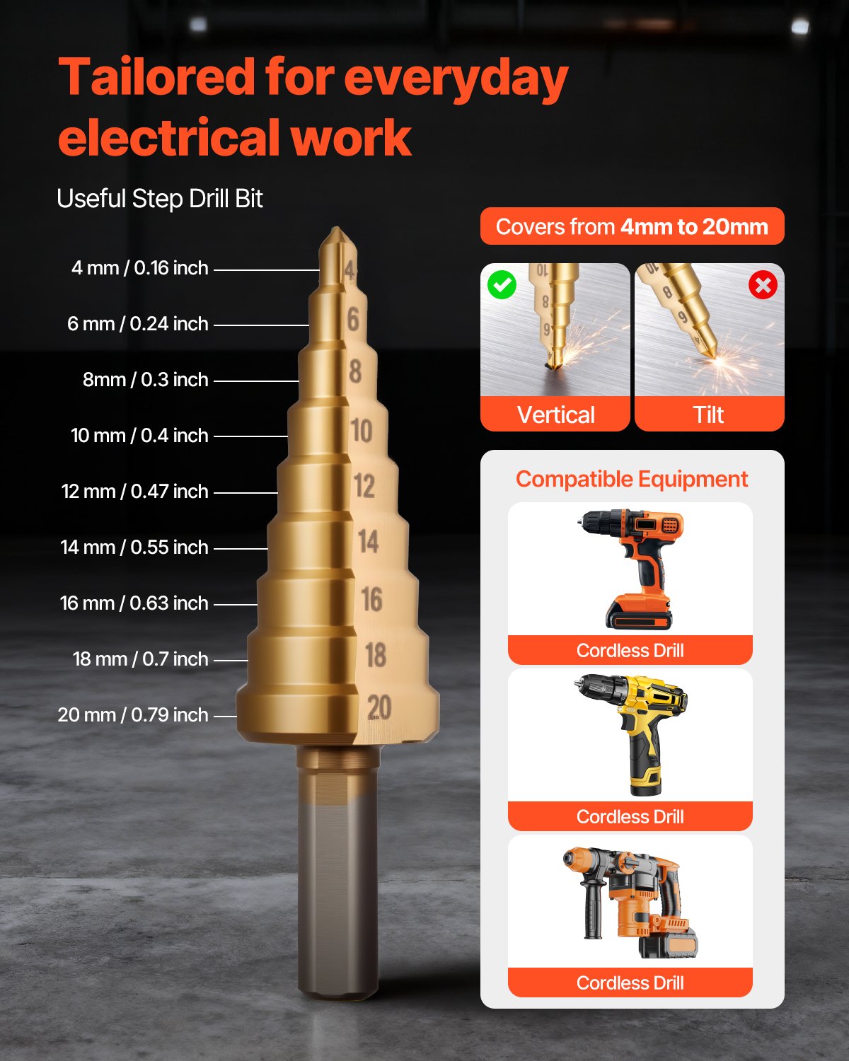 VEVOR Knockout Punch Set, 12.7 to 50.8mm SLUG-Buster Ratchet Knockout Set, Ratchet Wrench Knockouts Punch Sets for Aluminum, Mild steel, Fiberglass, Plastics, 6 Die Sizes, 40Cr Steel Ko Tool Kit