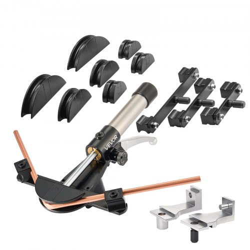 VEVOR Hydraulic Tubing Bender Kit, 6 mm to 22 mm, Copper Tube Pipe Bender, Forward/Reverse HVAC Bending Tool Set, with 7 Aluminium Alloy Dies, for HVAC Air Conditioning Refrigeration Automotive Repair