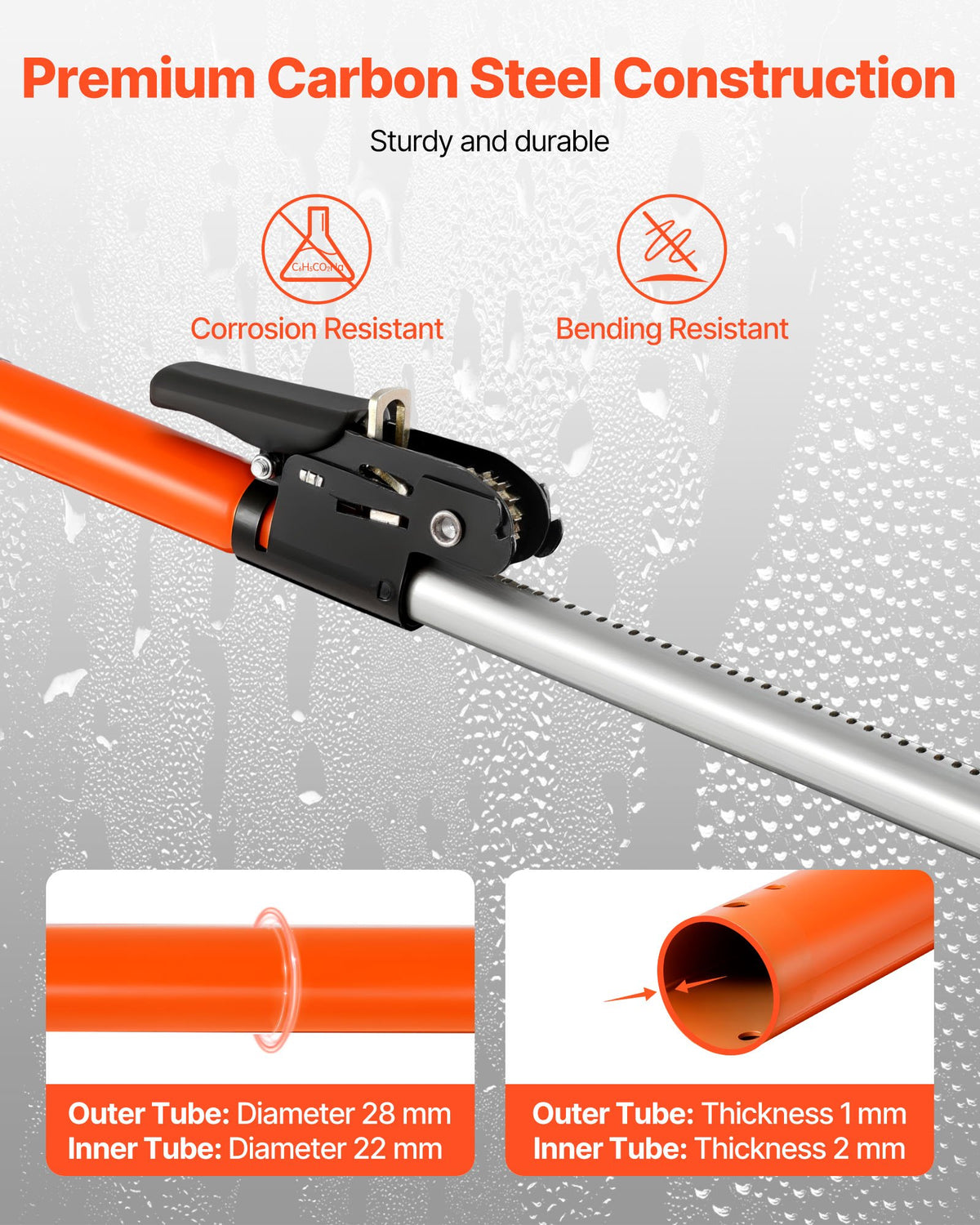 VEVOR Cargo Bar, Ratcheting Cargo Bar Adjustable from 1016mm to 1854mm, Heavy-duty Steel Cargos Stabilizer with Non-Slip Foot Pads, Telescoping Load Lock Bars for SUVs, Sedans