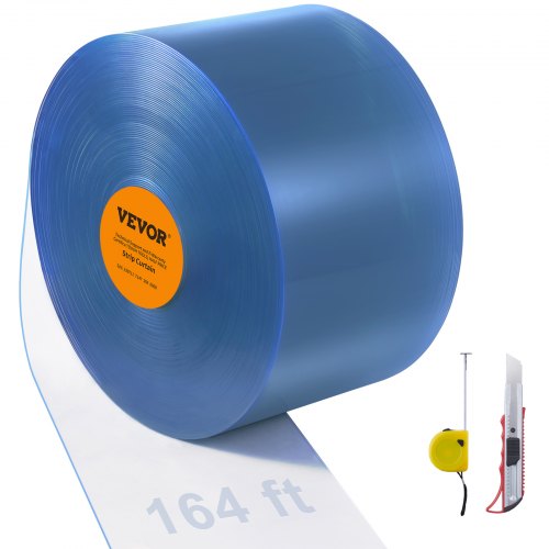 VEVOR Strip Curtain PVC Door Curtain 4997.4 cm x 20.3 cm Roll Cooler Freezer Clear Plastic