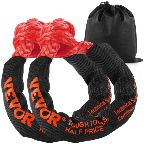 VEVOR Soft Shackle Synthetic Recovery Rope 2PCS 1.3x56 cm 20 Ton Break Strength