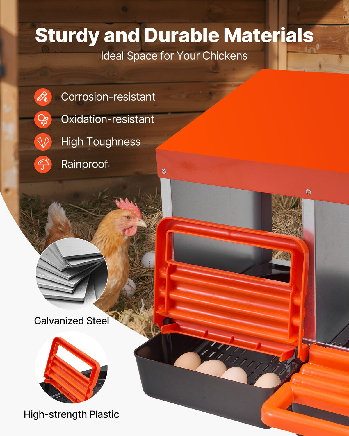 VEVOR 2 Tiers Chicken Nesting Boxes