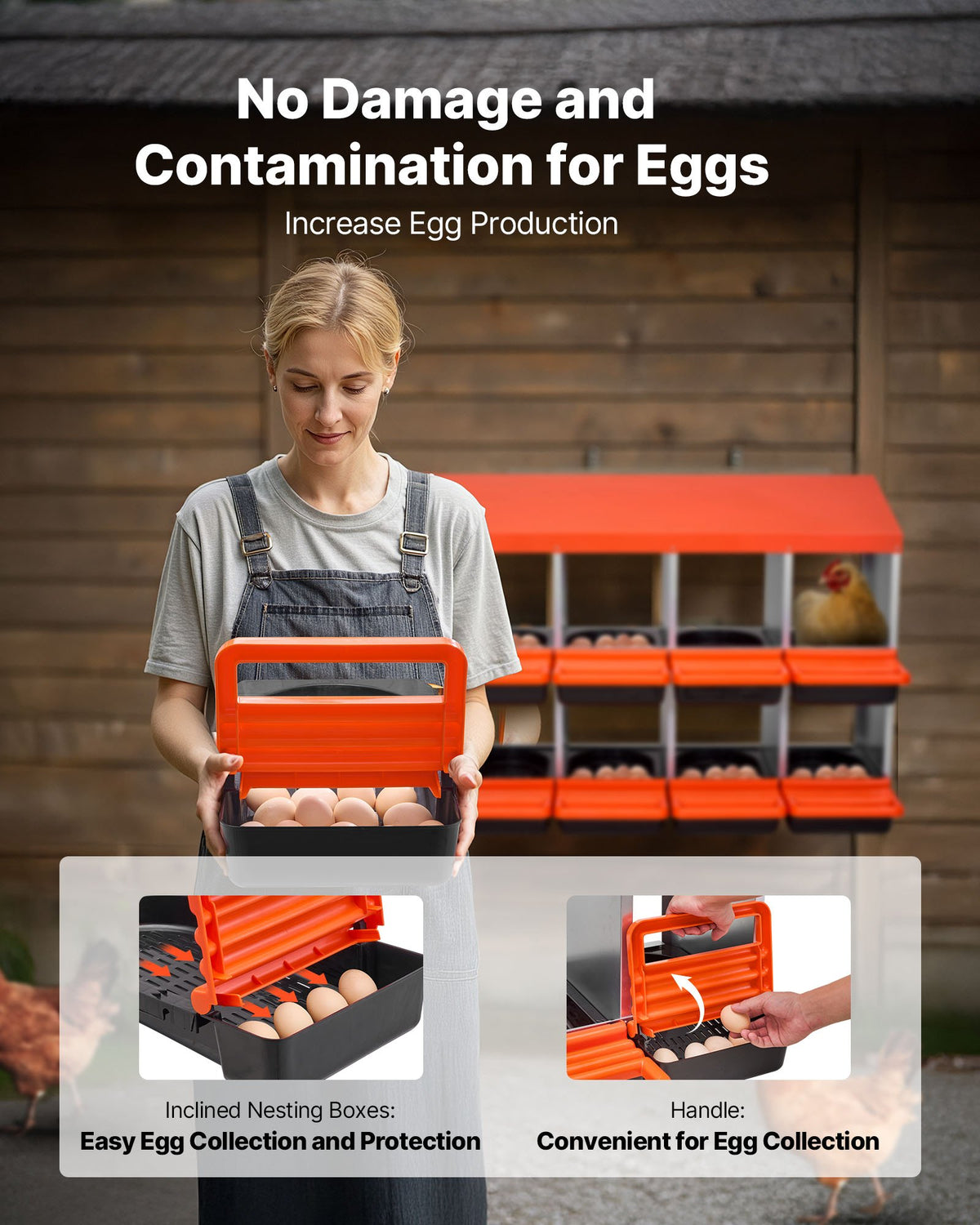 VEVOR 2 Tiers Chicken Nesting Boxes