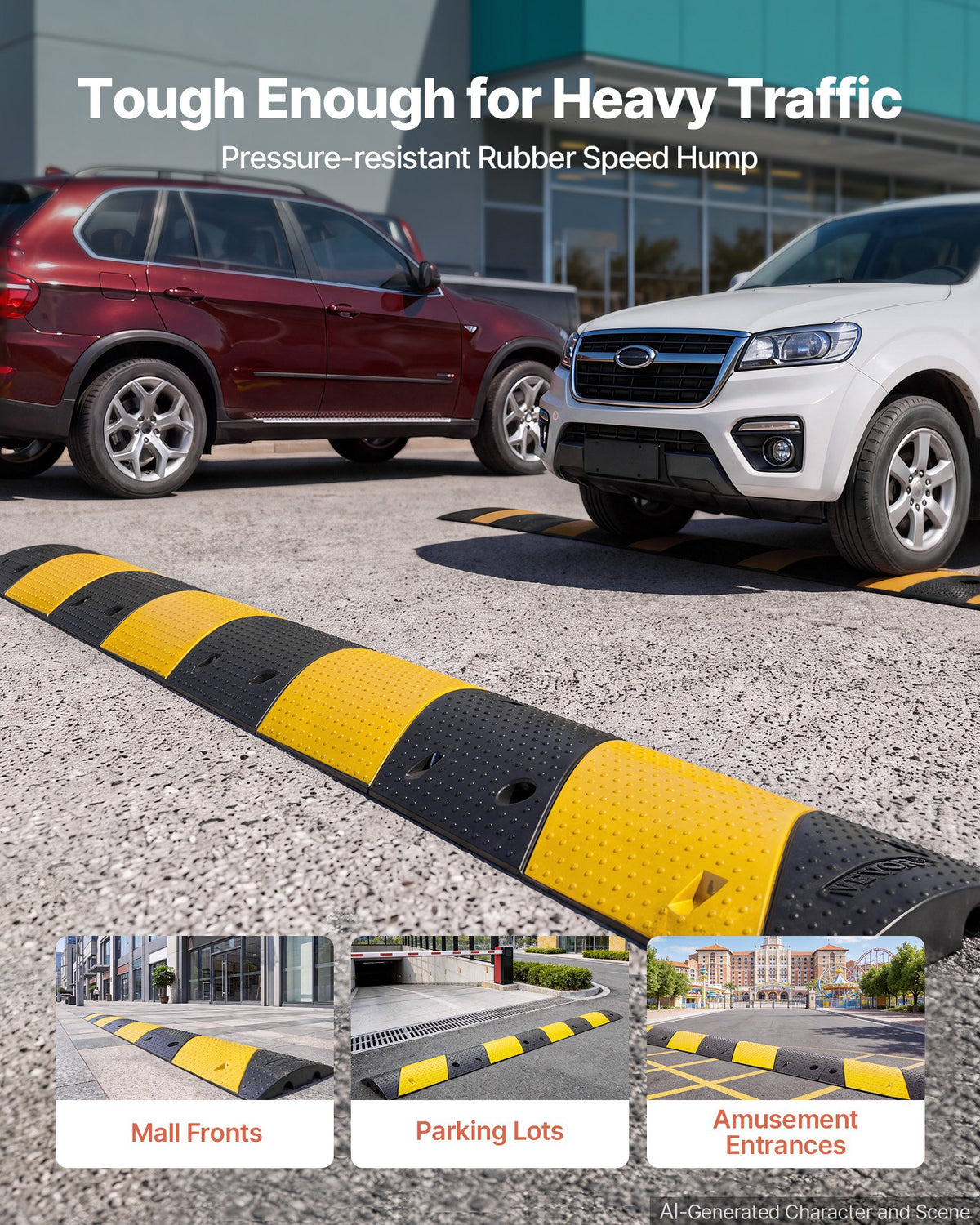 VEVOR 1000MM Rubber Speed Bump