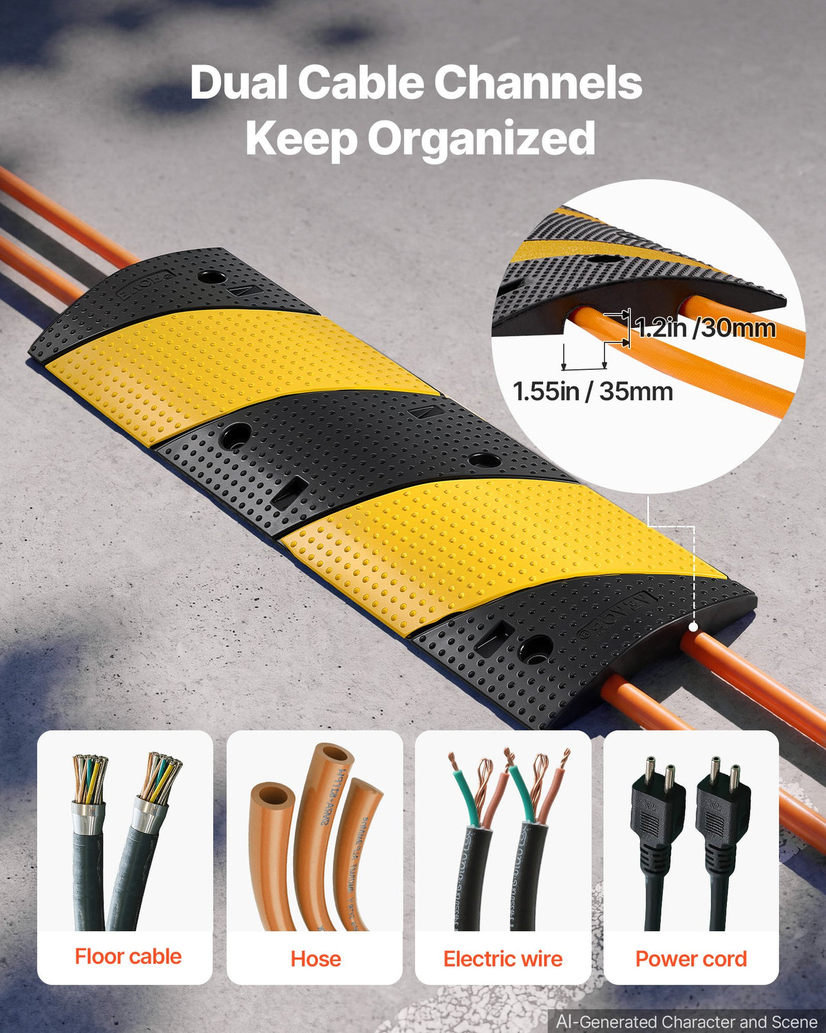 VEVOR 1000MM Rubber Speed Bump