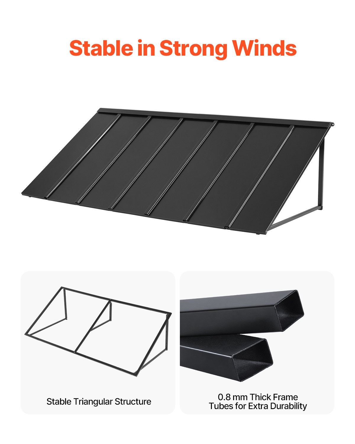 VEVOR Fixed Metal Awning 80 x 36 in