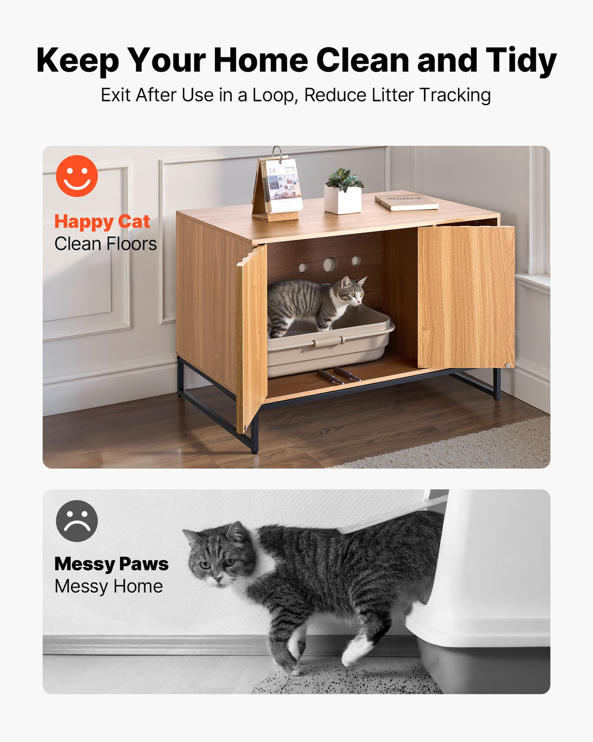 VEVOR Cat Litter Box Enclosure Furniture