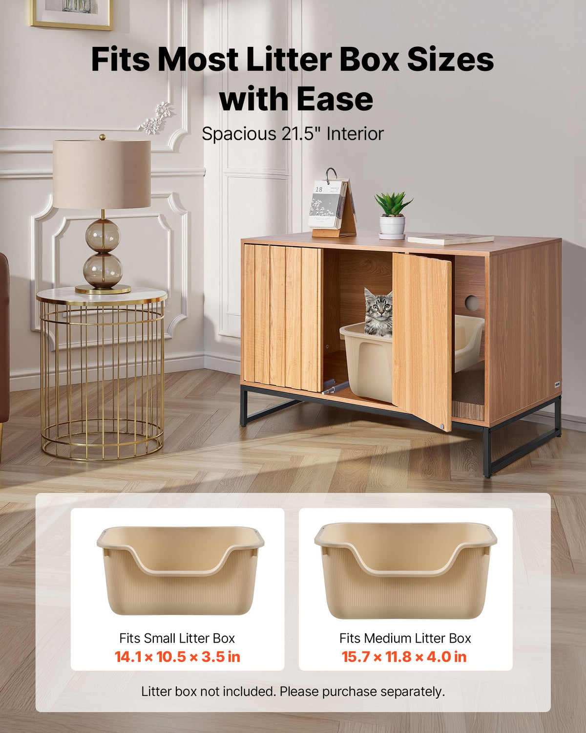 VEVOR Cat Litter Box Enclosure Furniture