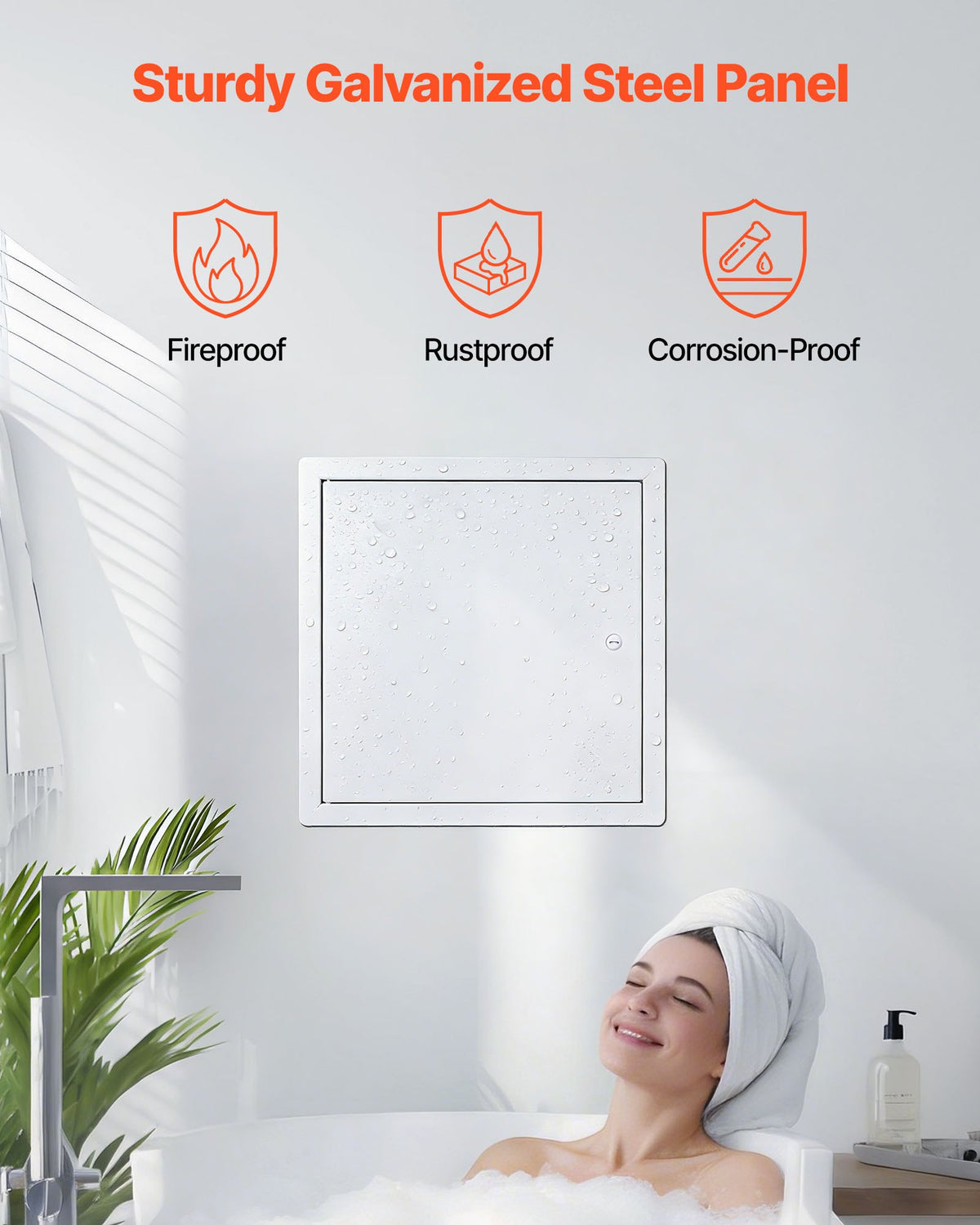 VEVOR Access Panel for Drywall, 34x34 cm Galvanized Steel Access Door, Easy Install Hinged Service Panel with Screwdriver Latch, for Ceiling Plumbing Electrical, 32x32 cm Cutout Size White