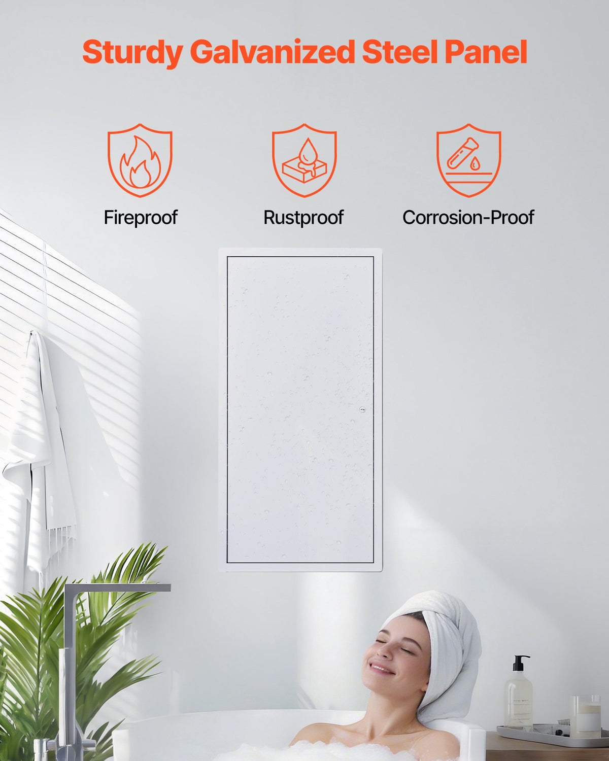 VEVOR Access Panel for Drywall, 77x39 cm Galvanized Steel Access Door, Easy Install Hinged Service Panel with Screwdriver Latch, for Ceiling Plumbing Electrical, 37x75 cm Cutout Size White