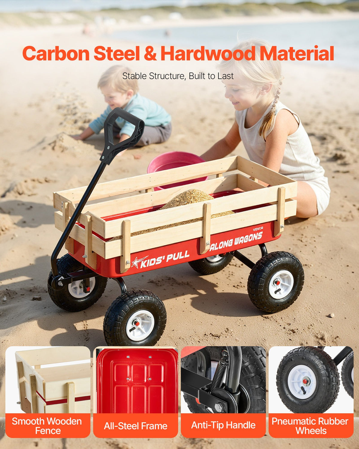 VEVOR Pull-Along Wagon for Kids