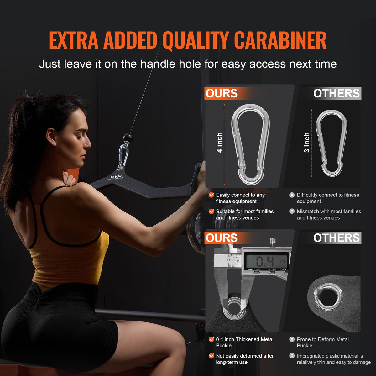 VEVOR LAT Pulldown Attachment, Cable Machine Rowing V-bar Attachment, Tricep Pull Down Bar, Back Strength Training Rubber Coated Handle Grip, Bicep Curl Tricep Lat Pulldown Bar for Home Gym Fitness