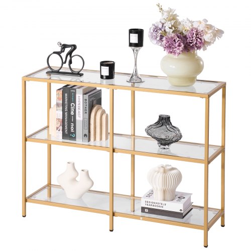 VEVOR 3-Tier Glass Console Table