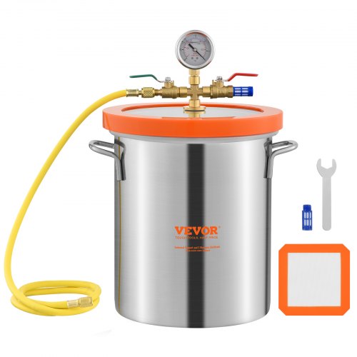 VEVOR Vacuum Chamber Tempered Glass Lid Vacuum 11.4 L Degassing Chamber Silicone