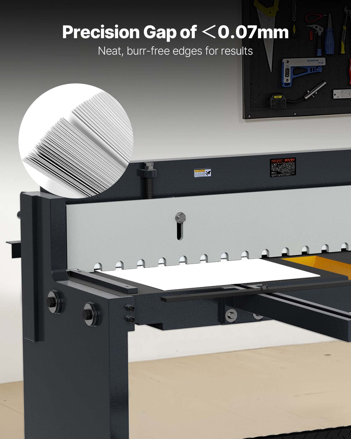VEVOR Foot Stomp Sheet Metal Shear, 1320 mm Width Manual Floor Shear, with Soild Steel Frame, Adjustable Blade Gap, Material Stops, Foot-Pedal Control for Cutting Steel, Copper, Rebar, and Aluminum