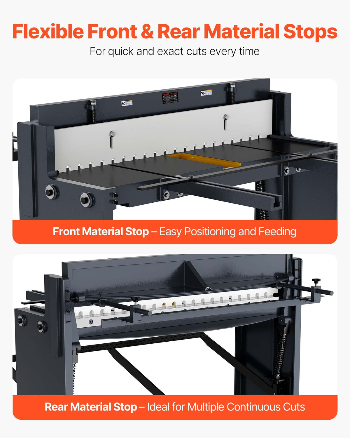 VEVOR Foot Stomp Sheet Metal Shear, 1320 mm Width Manual Floor Shear, with Soild Steel Frame, Adjustable Blade Gap, Material Stops, Foot-Pedal Control for Cutting Steel, Copper, Rebar, and Aluminum