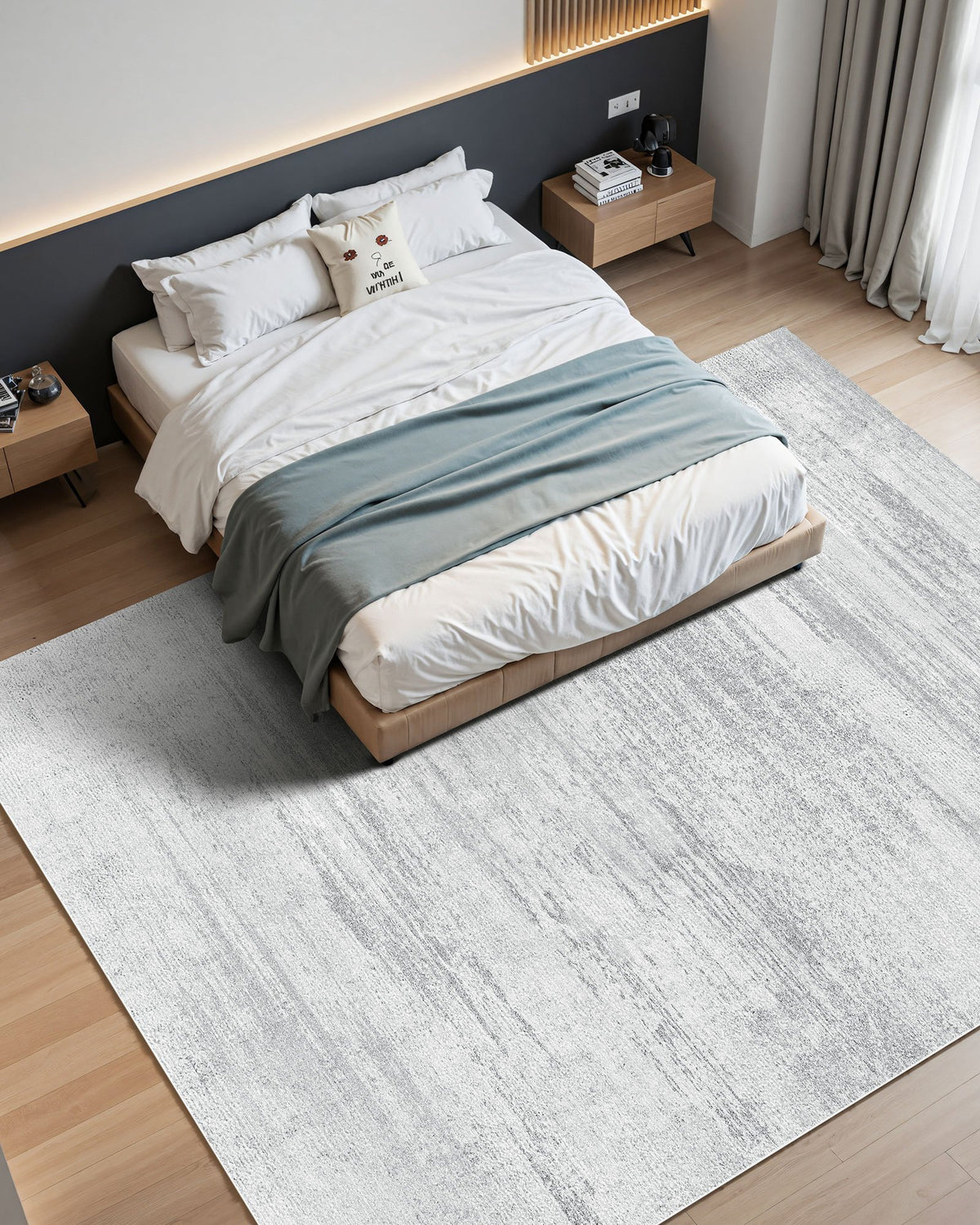 VEVOR Area Rug, 10 x 14 ft Large Washable Rug, Non-Slip and Tear-Resistant Soft Carpet, Pet & Child Friendly Modern Area Rugs, Indoor Mat for Bedroom, Office, Living Room, Kids Room, Entryway, Gray