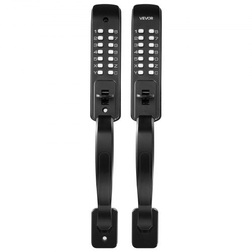 VEVOR Mechanical Keyless Entry Door Lock, 2.0 Code Upgrade, 4-7 Digits Code, Double-Sided Push Button Combination Keypad Door Lock with Pull Handle, Auto Locking, for Garden Gates, Indoor or Outdoor