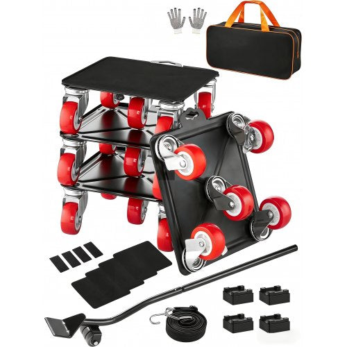 VEVOR Furniture Dolly, Maximum Load 3474 lbs, Heavy Duty Furniture Movers with 5 360° Rotation Wheels, Carbon Steel Panel, Furniture Lift Slider Tool Set for Appliances, Sofa, Fridge, Washing Machine