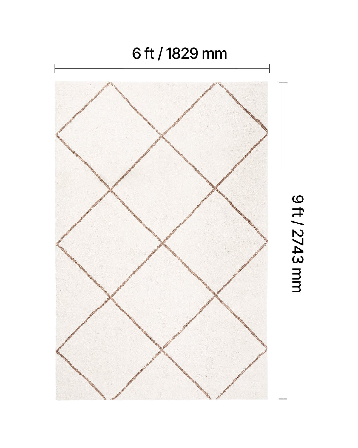 VEVOR Indoor Plush Area Rugs, 1.83 x 2.74 m Plush Carpet, Area Rugs Furry with Long Plushs Pile, Thick & Durable High-Pile Rug for High-Traffic Areas, Bedroom, Non-Shedding & Non-Slip Backing, Beige
