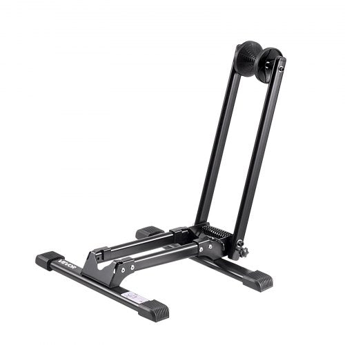 VEVOR Bike Rack, Fits 508 to 685.8 mm Mountain & Road Bikes, Alloy Steel Rust-Resistant Bike Floor Stand Rack, Foldable Bicycle Stand for Entryway, Garage, Home Bikes Parking & Storage, 1 Pack, Black