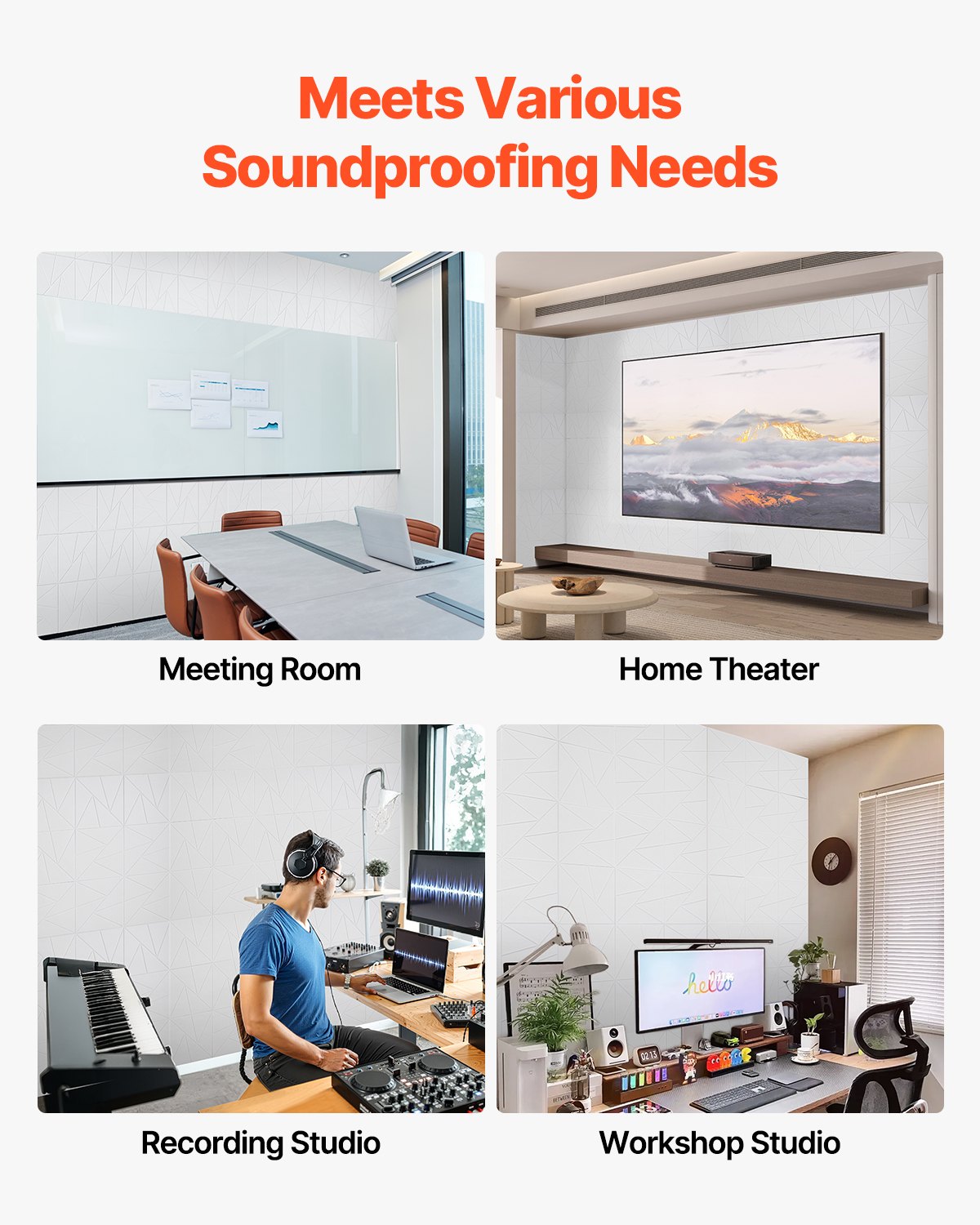 VEVOR 18 Pack Acoustic Panels with Self Adhesive