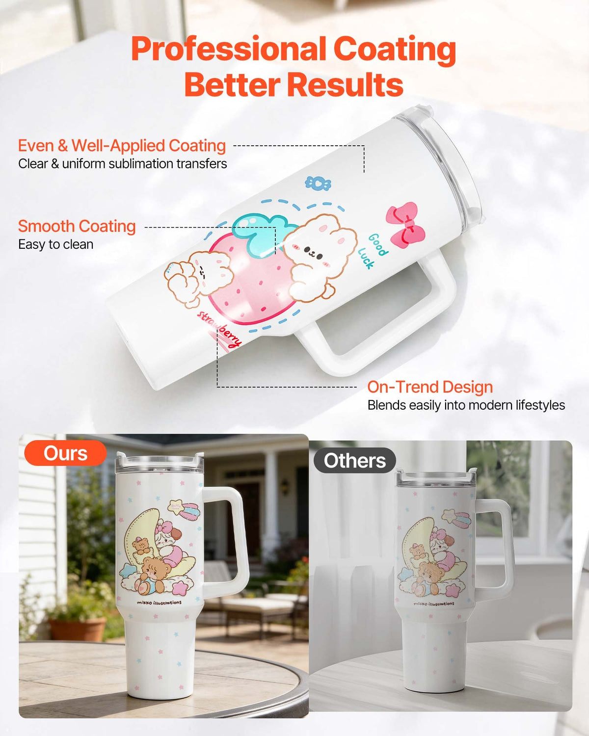 VEVOR Sublimation Tumblers, 8 Pack, 1183 mL Tumblers Bulk with Handle, Stainless Steel Sublimation Cups with Lids and Straws, Double Wall Insulated Tumbler Blank, for DIY Personalized Customization