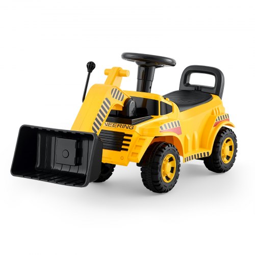 VEVOR Ride On Toddler Car, Ride on Excavator Car for Toddler 19 to 36 Months, Excavator Bulldozer Digger Toy with Under-seat Storage & Music, 25 kg Load Capacity, Foot-to-Floor Walker for Kid, Yellow
