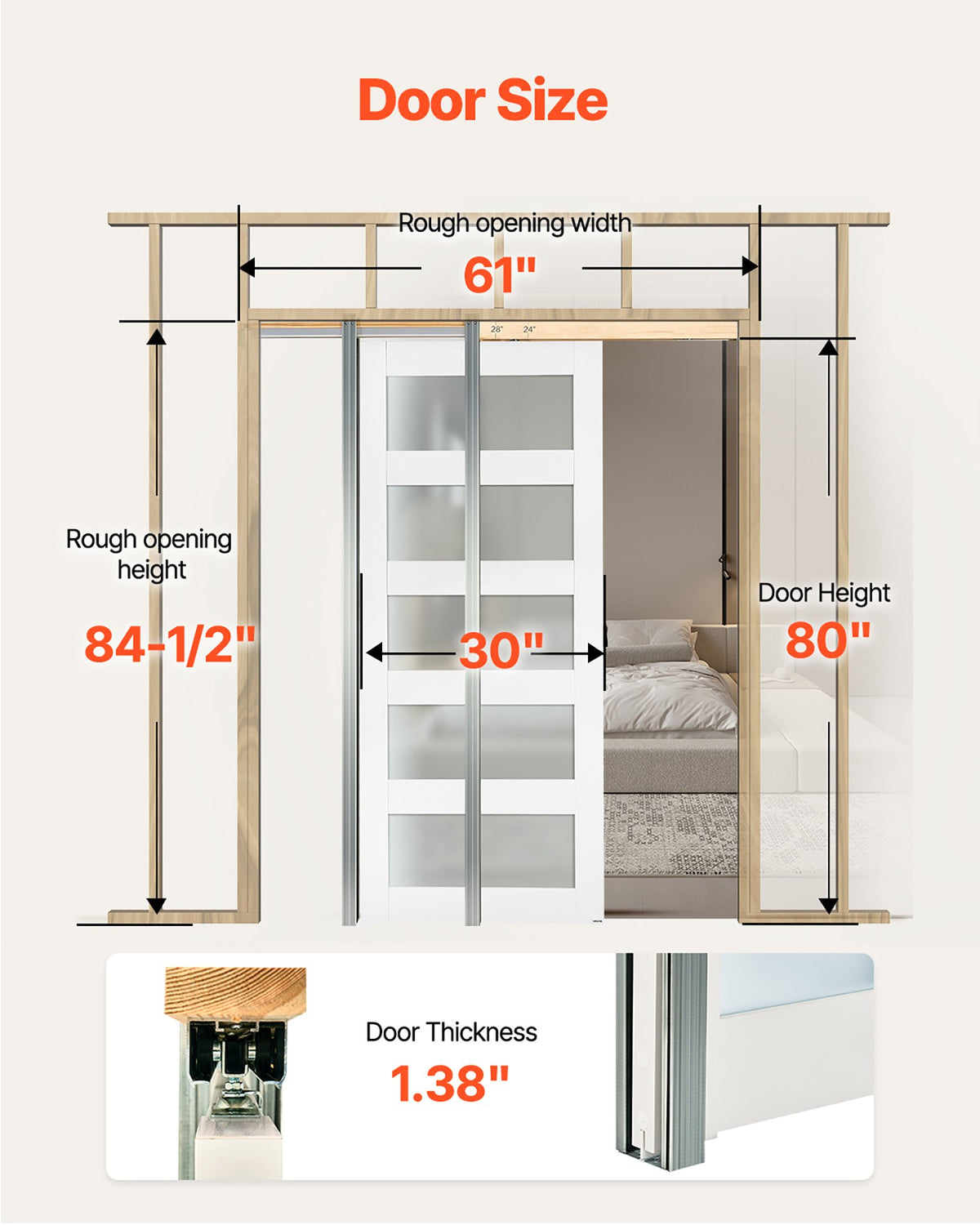 VEVOR Sliding Pocket Door