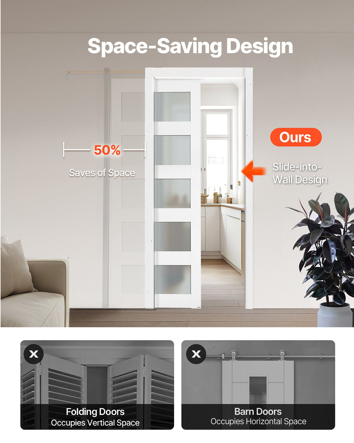 VEVOR Sliding Pocket Door