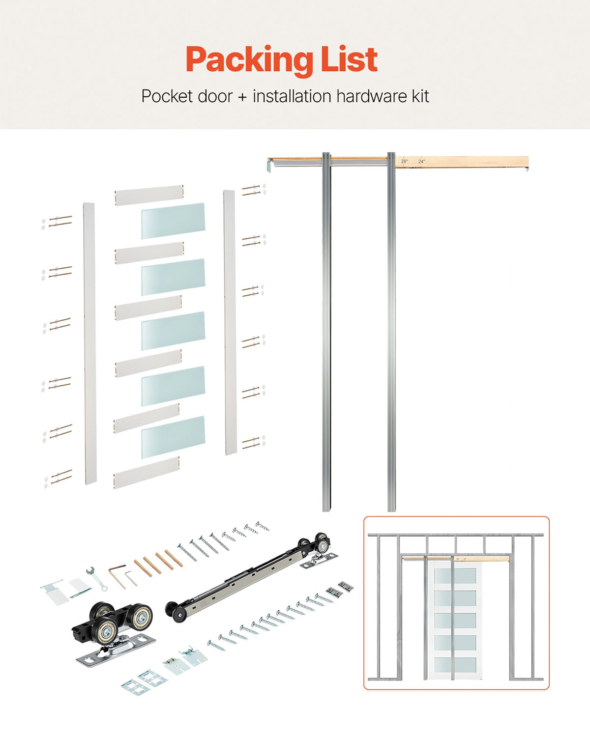VEVOR Sliding Pocket Door