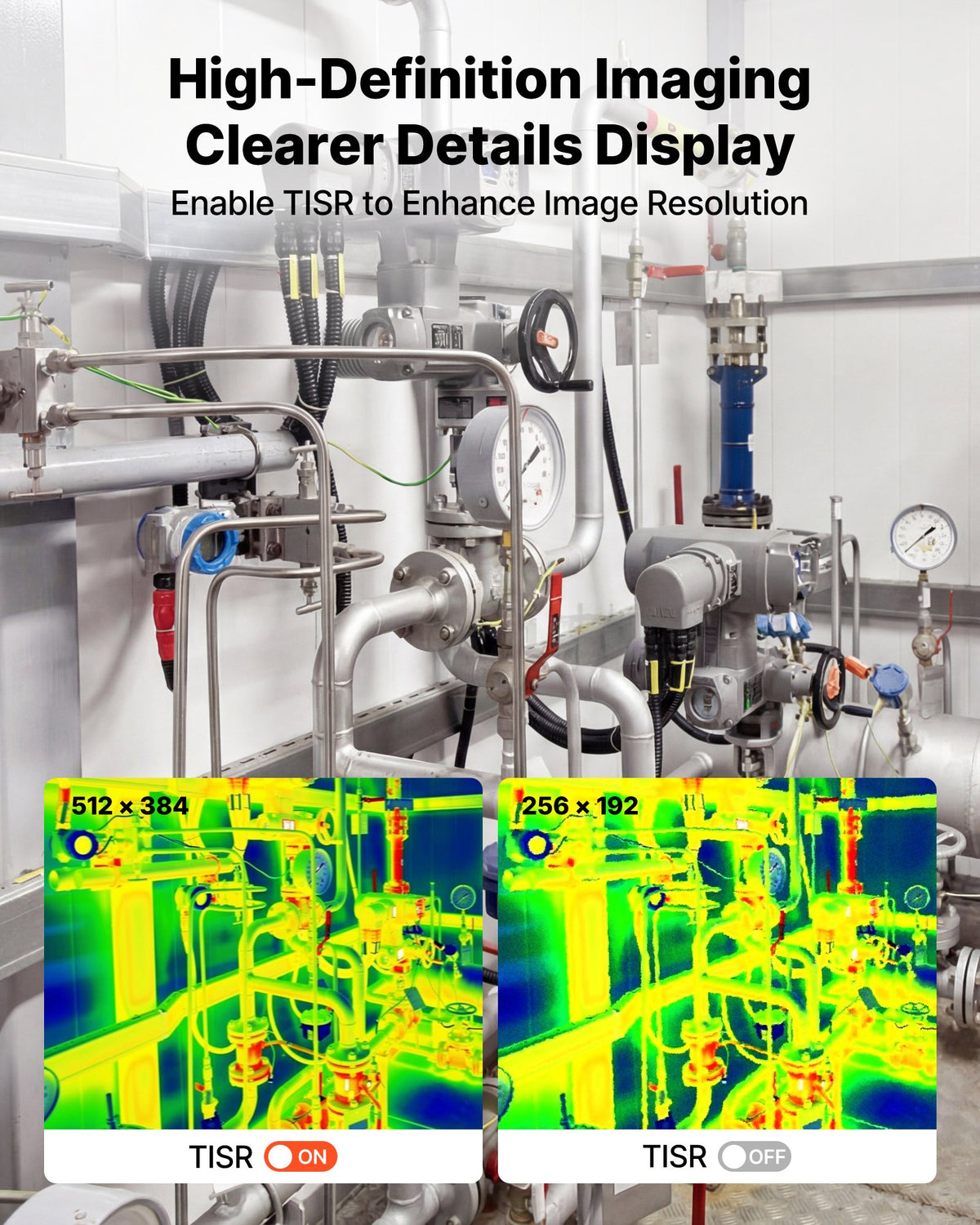 VEVOR Thermal Imaging Camera for Android & iOS, 512 x 384 Super Resolution, 25HZ Refresh Rate Infrared Thermal Imager for Smartphones Tablets, 256 x 192 IR Resolution, -20°C to 550°C & 6 Color Palettes