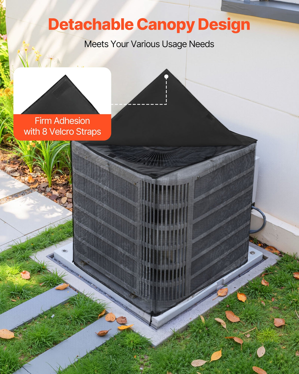 VEVOR Air Conditioner Cover, 914 x 914 x 1010 mm Ac Cover for Air Conditioning Unit, Dual-Layer, Detachable Canopy,Waterproof Polyester, Universal HVAC Protector for Outdoor Outside Ac Unit, Black
