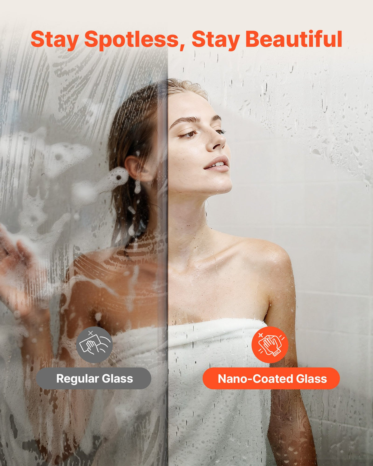 VEVOR Fixed Glass Shower Panel