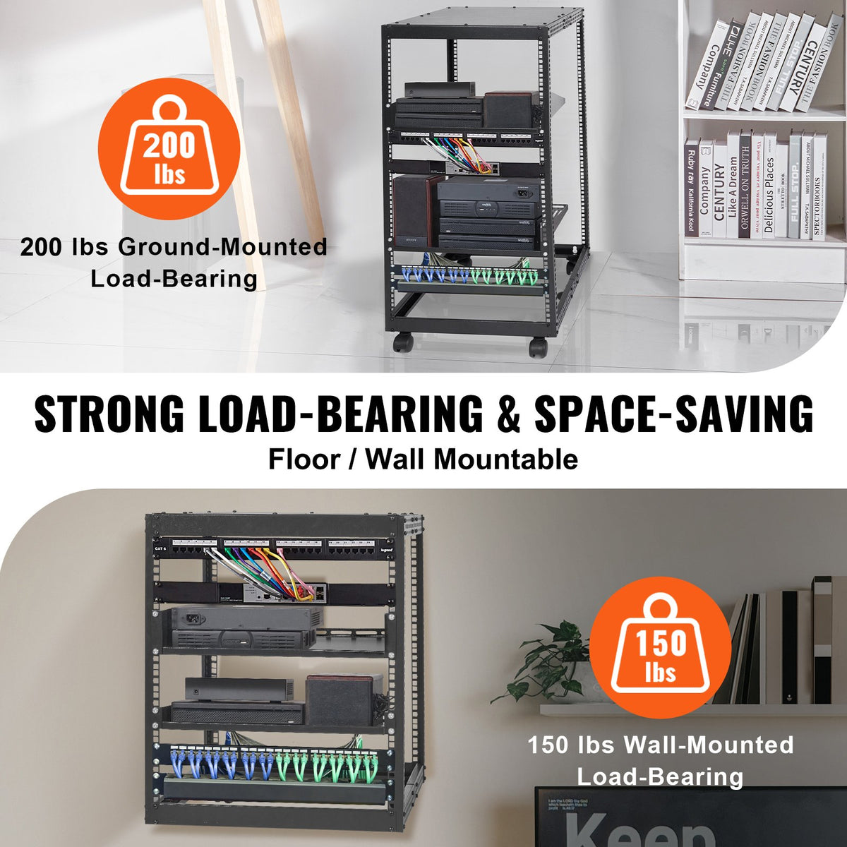 VEVOR 20U Open Frame Server Rack