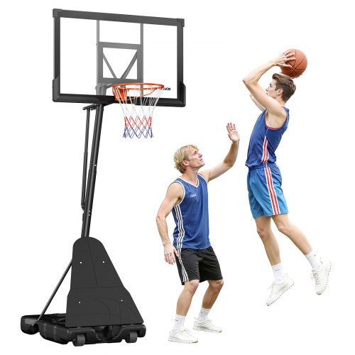 VEVOR Portable Basketball Stand, 3.05m Height Adjustment Basketball Hoop & Goal, Basketballs Hoop Outdoor with 1270mm PC Backboard for Kids, Adults in Schools, Parks,  Indoor & Outdoor Use