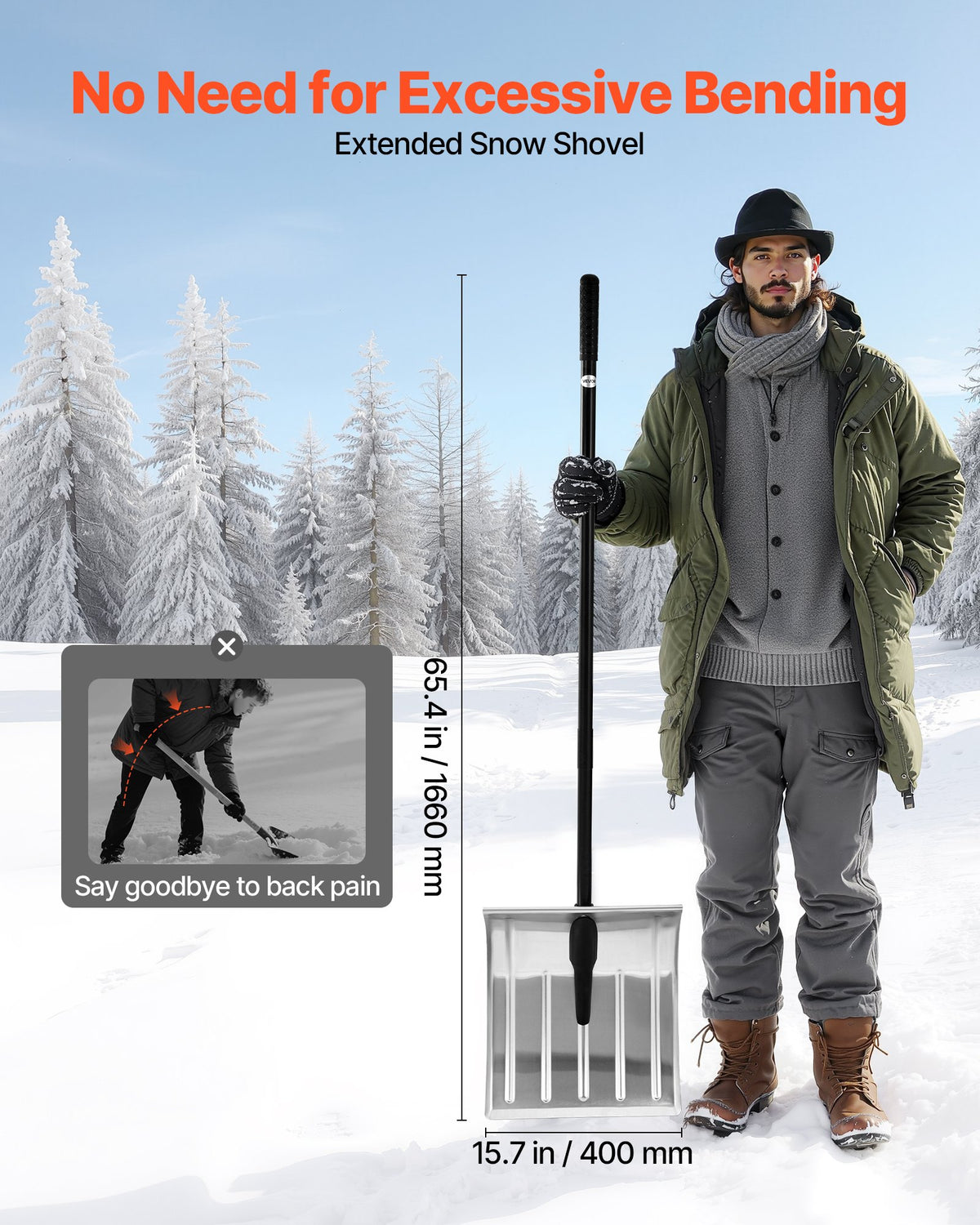 VEVOR Snow Shovel for Driveway