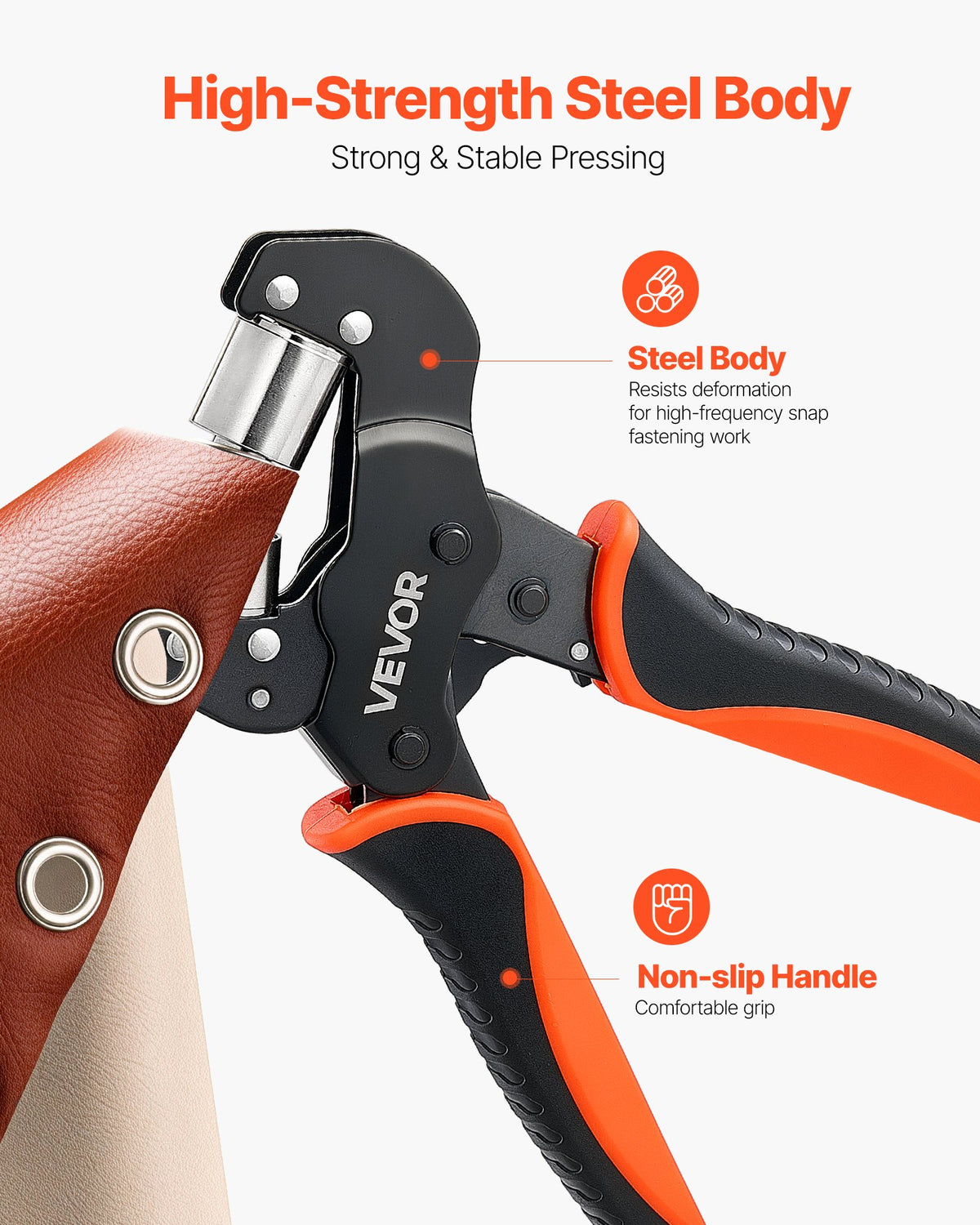 VEVOR Grommet Tool Kit 12 mm Eyelet Tool Kit with 500 PCS Silver Grommets, with Eyelets and Washers, Manual Grommet Press Pliers, Hole Punch, and Block, for Leather, Tarps, Shoes, Crafts, and Fabric