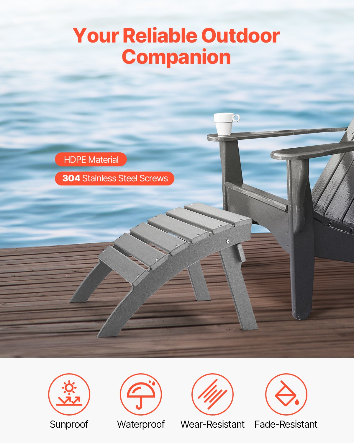VEVOR Adirondack Ottoman
