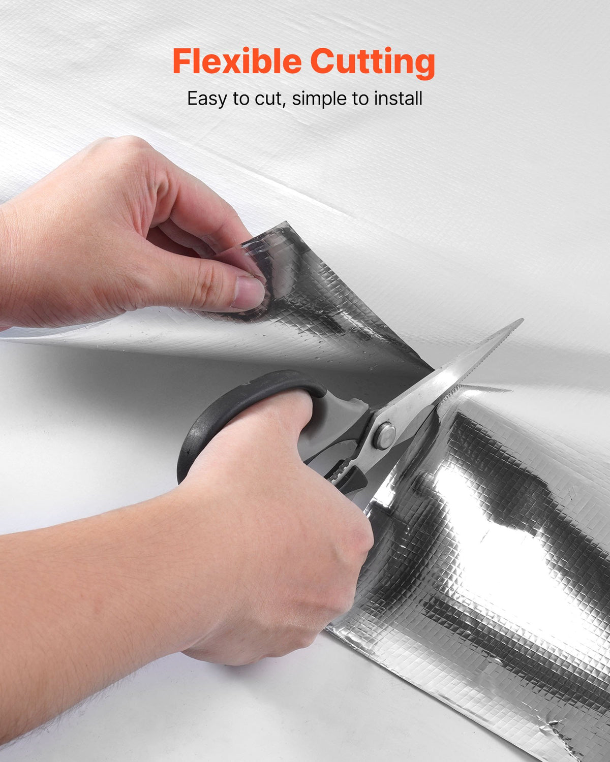 VEVOR Double Reflective Insulation Roll, Non-Perforated Woven Fabric Radiant Barrier, 0.15mm 38.1m x 1.22m, Double-Sided Aluminum Foil Heat Reflective Shield, Thermal Insulation Roll for Window Roof