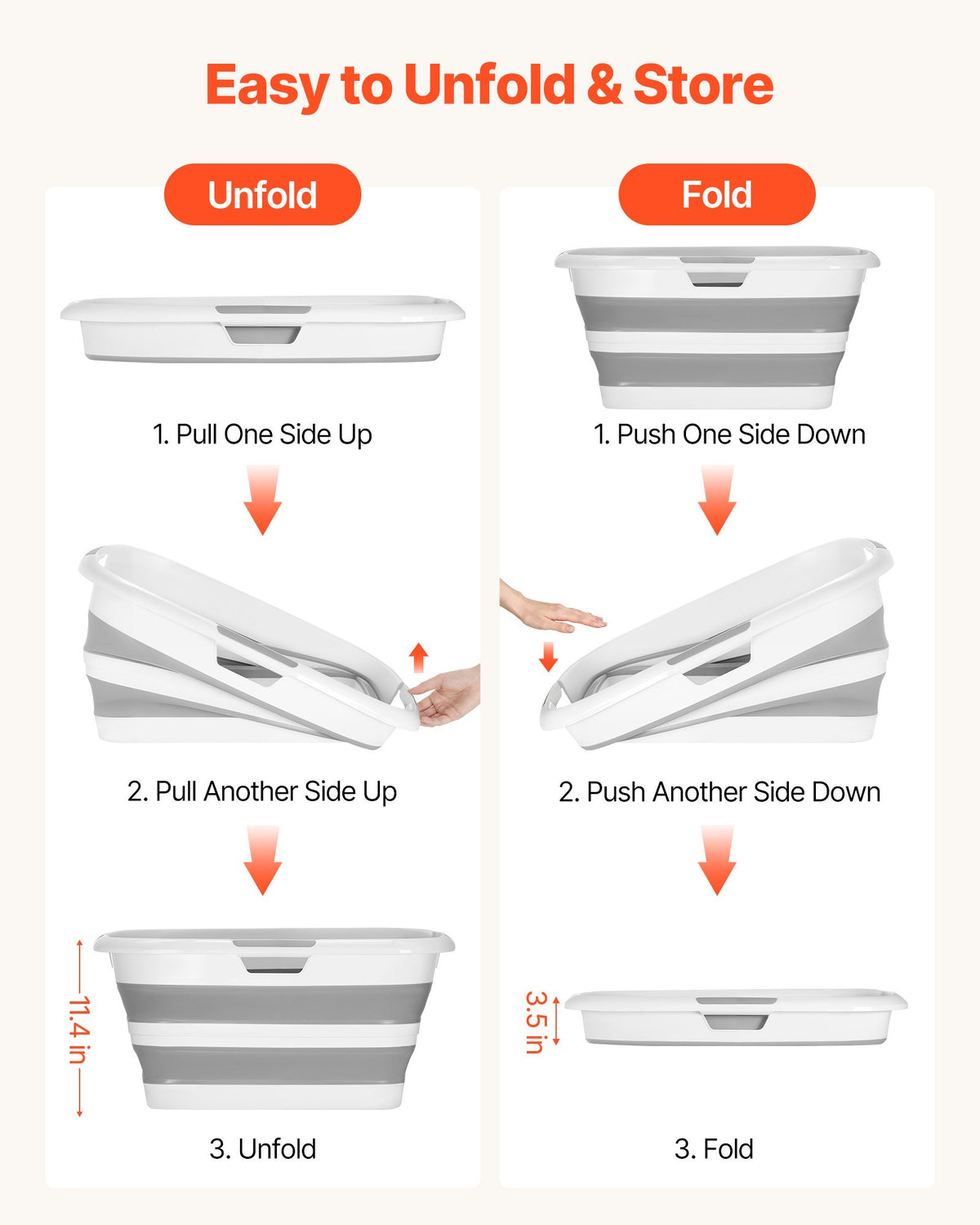 VEVOR Dog Bathtub, Collapsible Dog Bath Tub, Pet Bathing Grooming Wash Shower Station, Portable Space-saving & Stable Support, Built-In Drainage Hole for Small Pet Puppy Doggie Cat Outdoor, Gray White