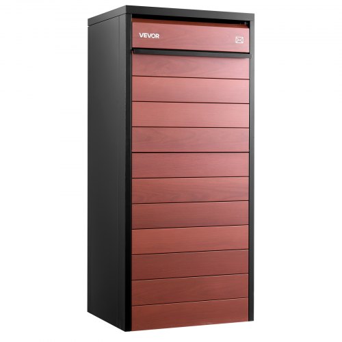 VEVOR Package Delivery Box for Outside 1120 mm Large Metal Parcel Drop Box, for Porch, Curbside & House Storage, Lockable Anti-Theft Waterproof Weatherproof, Secure Mailbox for Outdoor, Black & Brown