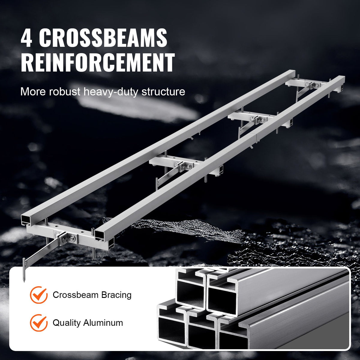 VEVOR Rail Mill Guide System 2.74 m Chainsaw Milling Rail Guide 4 Crossbar Kits