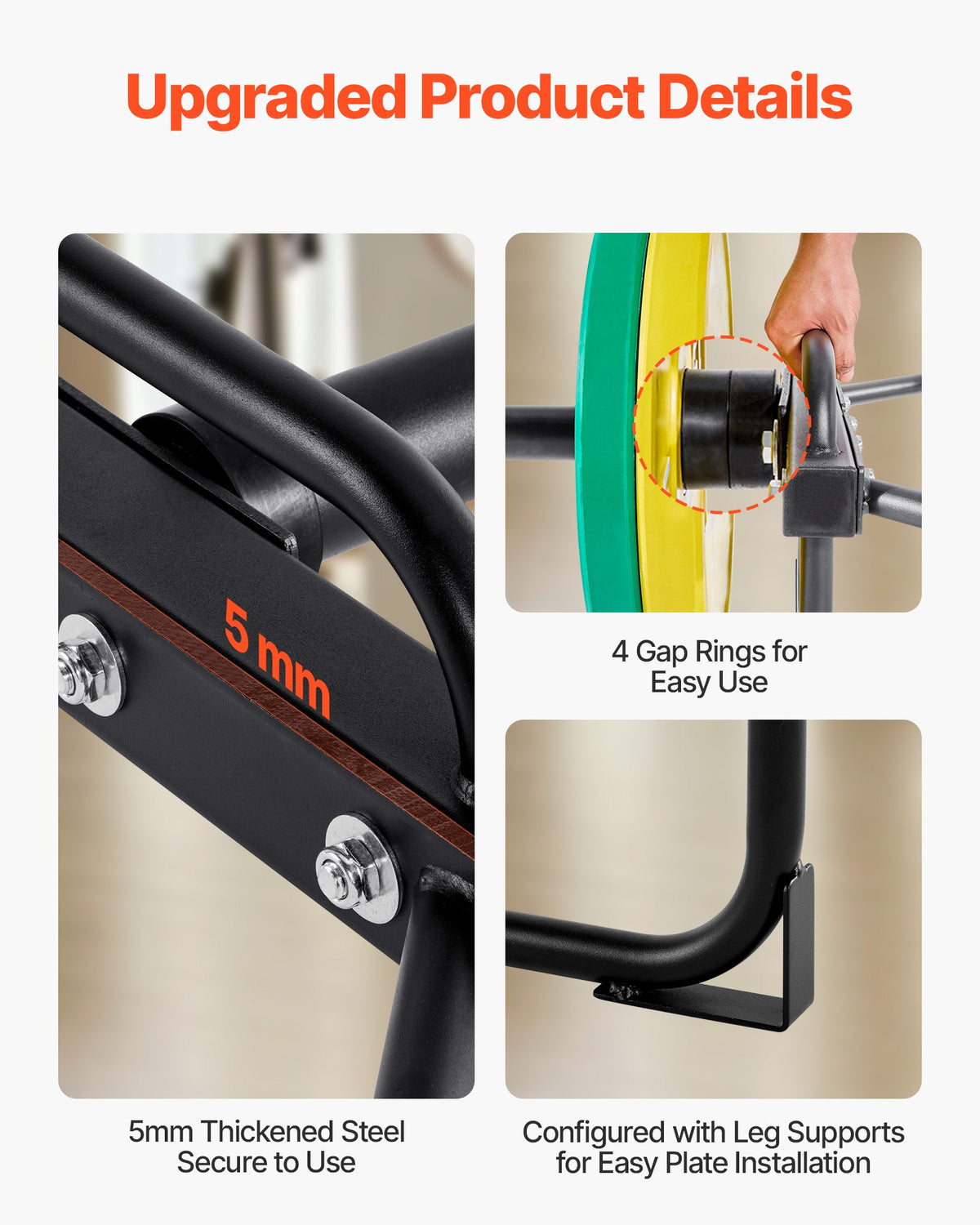 VEVOR Trap Bar Hex Bar, 50mm Hex Barbell, 240 kg Capacity Shrug Bars, Weightlifting and Strength Training Equipment, Home Gym for Squats, Deadlifts, Shoulder Presses, Black