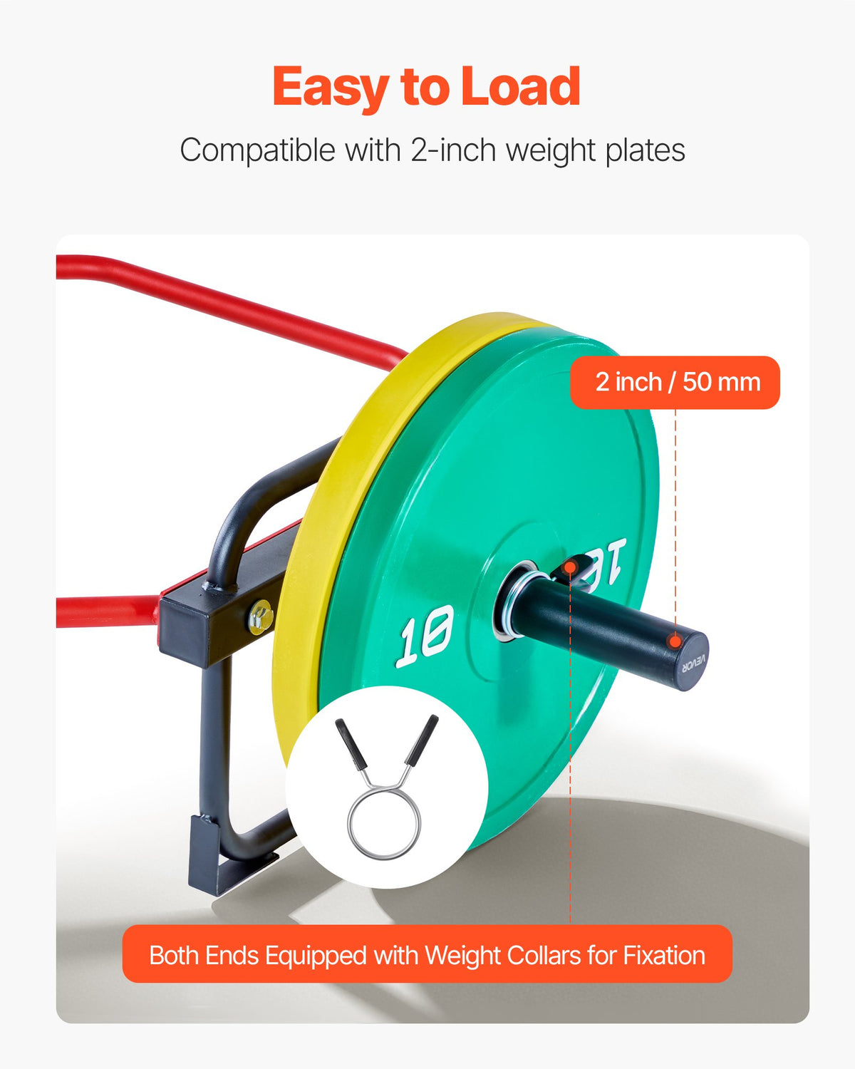 VEVOR Trap Bar Hex Bar, 50mm Hex Barbell, 240 kg Capacity Shrug Bars, Weightlifting and Strength Training Equipment, Home Gym for Squats, Deadlifts, Shoulder Presses, Red