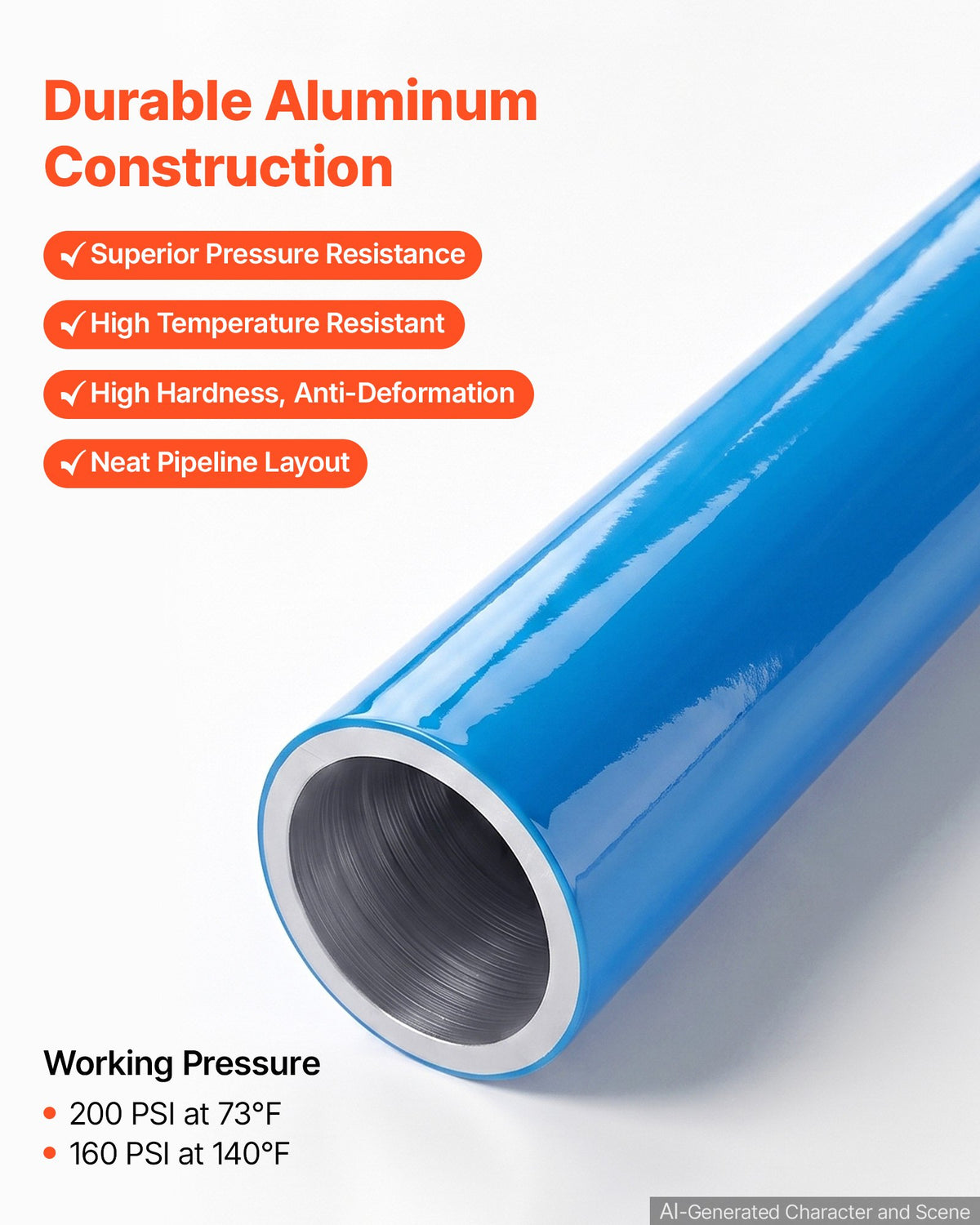 VEVOR Air Compressor Line Piping Kit, Total 27.6m x 17.3mm (24 x 1.15m), Aluminum Compressed Air Tubing System, High Pressure Resistant, Leak-Proof & Easy-to-Install for Garages Workshops