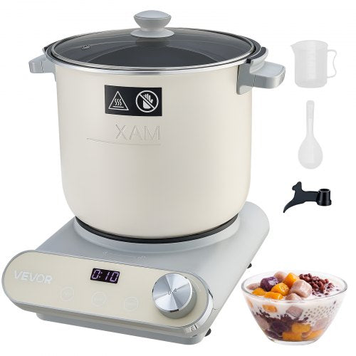 VEVOR Dough Mixer 7L Electric Dough Food Maker with Ferment Function, for Pizza, Pasta, Sourdough and Fufu, Nonstick Aluminum Pot, Timer, Face-up Control Panel, Household Dough Kneading Machine