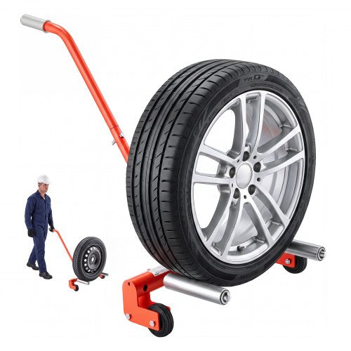 VEVOR Tire Wheel Dolly, 300kg Heavy Duty Adjustable Truck Car Tire Dolly, 3 Adjustable Widths, Fit 597-1105mm Tires, 360° Rotating Rollers, Smooth Rolling Tire Lifter for Workshops & Home Garages